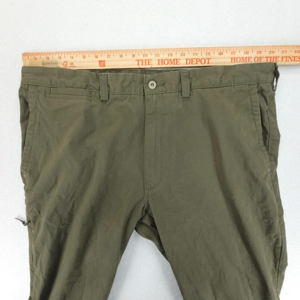 Duluth Trading Khaki Pants Mens 40x32 Olive Green Flex Ballroom Stretch Workwear